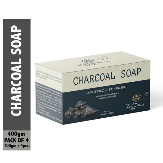 Activated Charcoal Soap Pack of 4 (Each 100g) for Men Women | Cleanses Skin