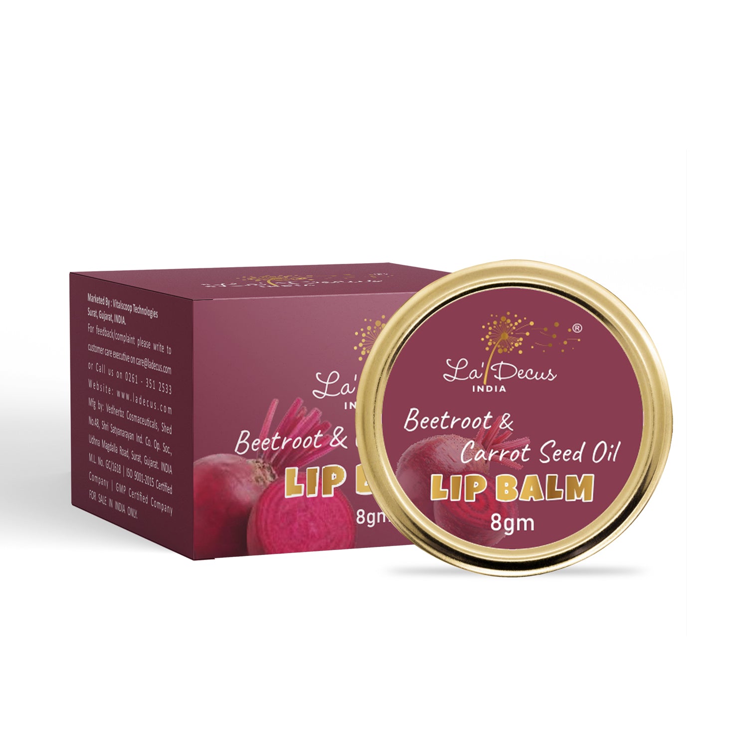 Beetroot and Carrotseed Oil Lip Balm 8gm