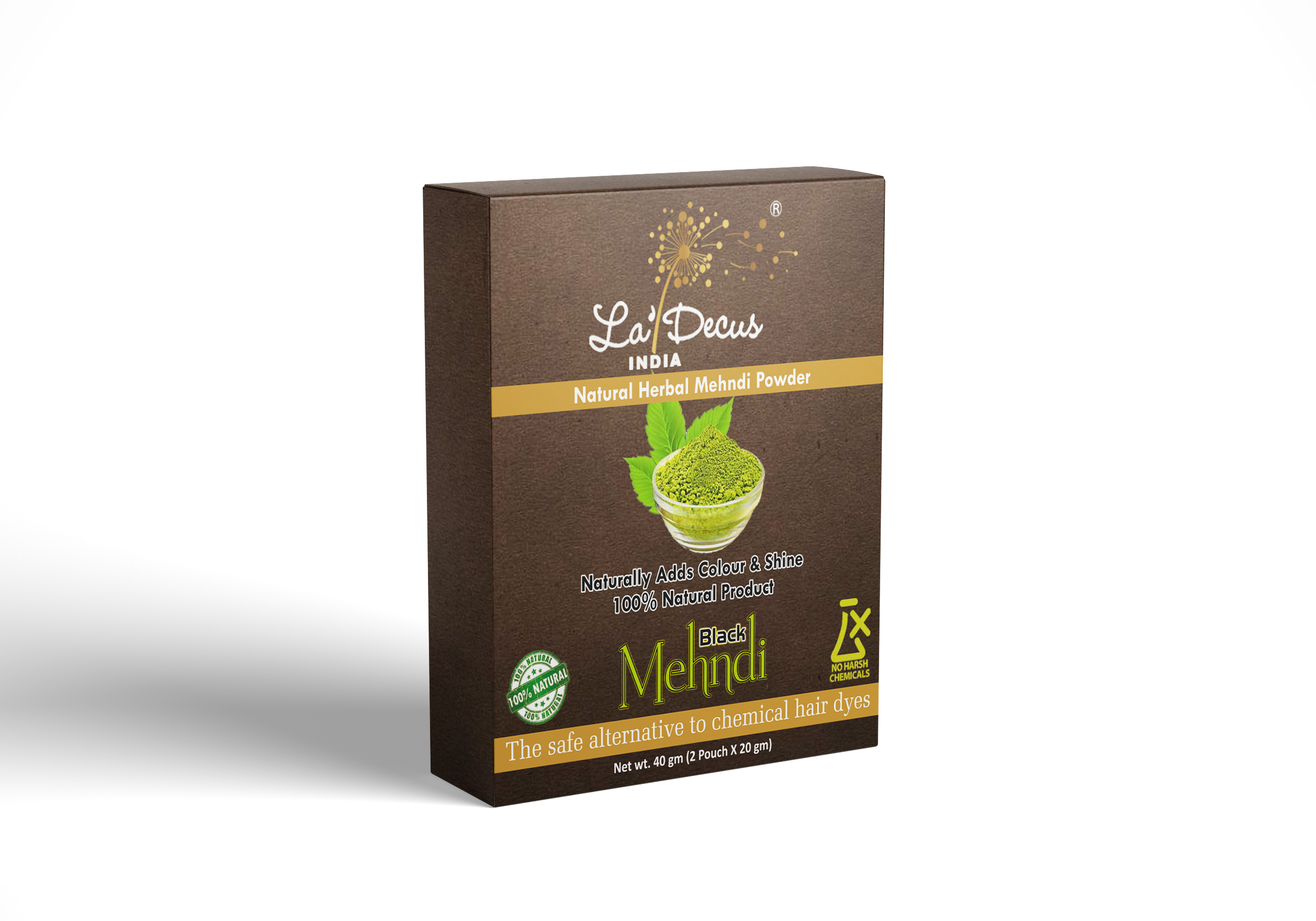 Natural Herbal Black Mehndi Powder | Pack of 5 | Each 40gm